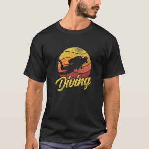 T-shirt Plongeur en apnée graphique rétro Plongée sous-mar