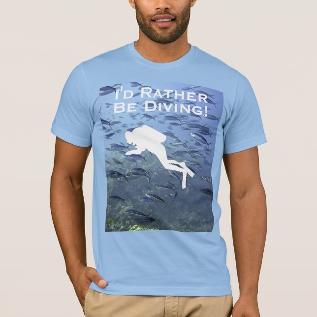 T-shirt Plongeur Scuba Design "Je préfère Plonger" (Devant)