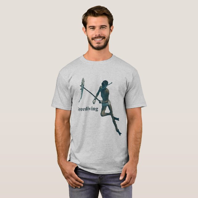 T-shirt Plongeur sous-marin de Freediving Spearfishing (Devant entier)