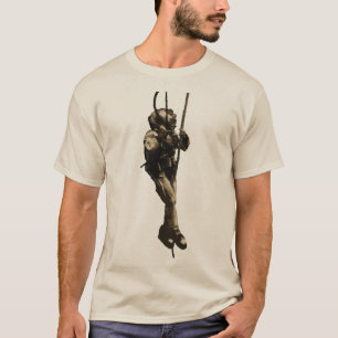T-shirt Plongeur vintage avec le casque de plongée de la