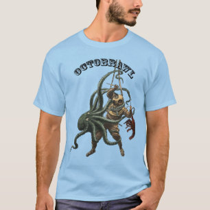 T-shirt Plongeur vintage avec une pieuvre et une langouste