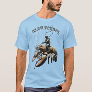 T-shirt Plongeur vintage chevauchant un homard glacé géant