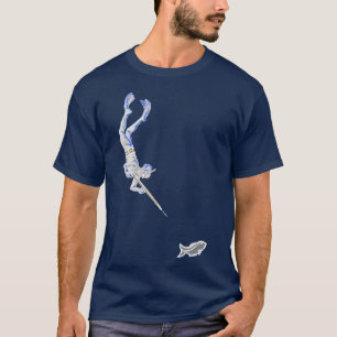 T-shirt Plongeur vintage de pêche à la vitesse avec Spearg