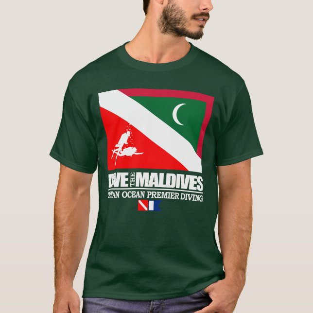 T-shirt Plongez aux Maldives (sq) (Devant)