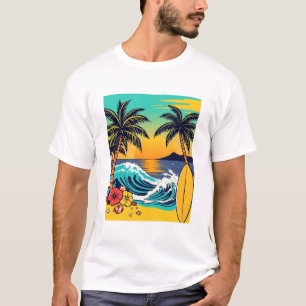 T-shirt Plongez dans l'été avec des vibrantes vibes de pla