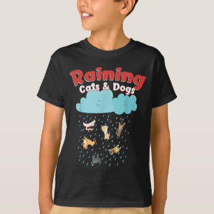 T-shirt Pluie de chats et de chiens Pluie Canine Félin Ani