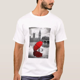 T-shirt Pluie de Londres : Parapluie rouge près de la Tami