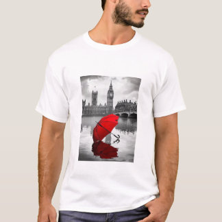 T-shirt Pluie de Londres : Parapluie rouge près de la Tami