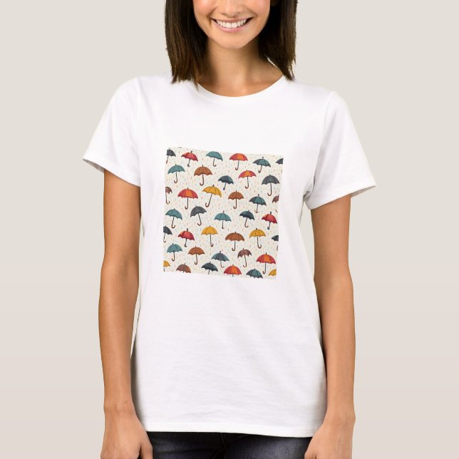 T-shirt Pluie et parapluie (Devant)