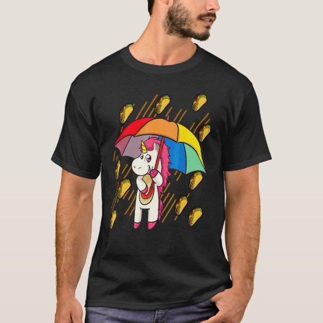 T-shirt Pluie Tacos Unicorn Parapluie Cinco De Mayo (Devant)