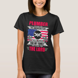 T-shirt Plumber American Flag Plumber Tee Don
