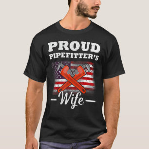 T-shirt Plumber Fier Pipefitter Femme Drapeau Américain Pl