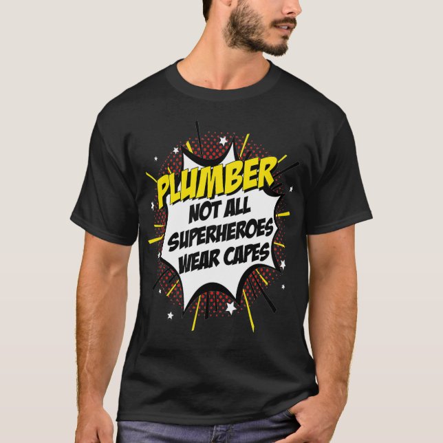 T-shirt Plumber Superhero Comic Superpower Design cadeau (Devant)