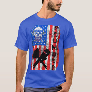 T-shirt Plumer American Flag Pipefitter Amérique 4e
