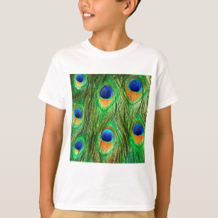 T-shirt Plumes de paon colorées Imprimer