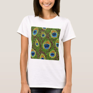 T-shirt Plumes de paon colorées Imprimer