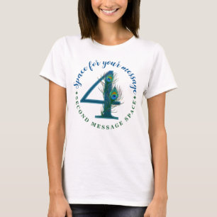 T-shirt Plumes de paon pour le 4ème anniversaire