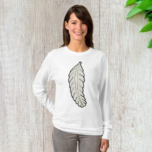 T-shirt Plumes d'oiseaux femmes manches longues