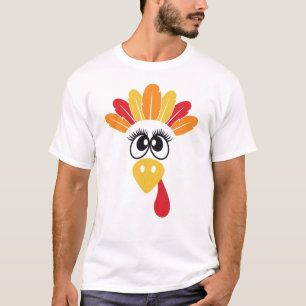 T-shirt Plumes Turquie Face Thanksgiving Family Group
