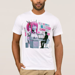 T-shirt Plus 萌 え J'Aime Les Chatbots Ai Robots Conception 