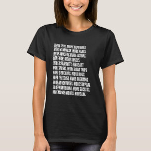 T-shirt Plus Amour Bonheur Gentil Paix Rire Musique Fu