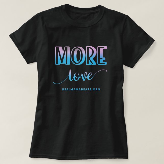 T-shirt Plus d'amour Chemise T rose et bleu (Design devant)