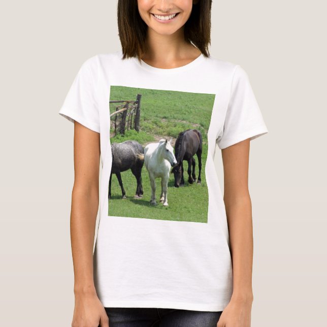 T-shirt Plus de chevaux ! (Devant)