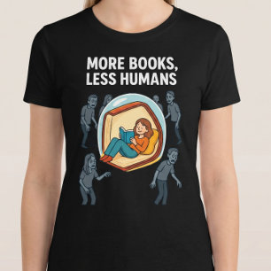 T-shirt Plus de livres, moins d'humains. Lecture