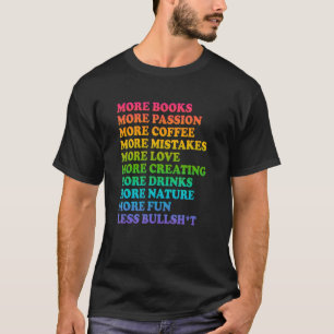 T-shirt Plus De Livres Plus De Passion Plus De Café Plus D