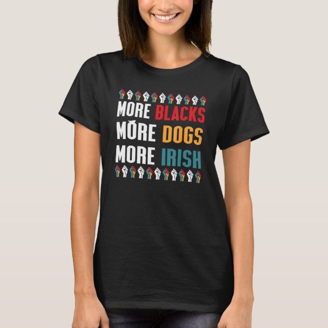T-shirt Plus de Noirs Plus de Chiens Plus d'Irlandais Hist (Devant)