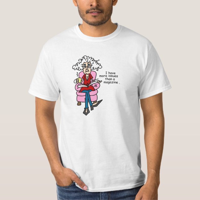 T-shirt Plus de numéros qu'un Humour de magazine (Devant)