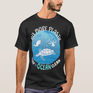 T-shirt Plus De Plastique Garder L'Océan Propre Mer Animal