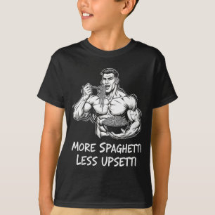 T-shirt Plus de Spaghetti Moins Upsetti Bodybuilder Mangea
