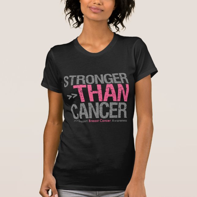 T-shirt Plus fort que le cancer - Cancer du sein (Devant)