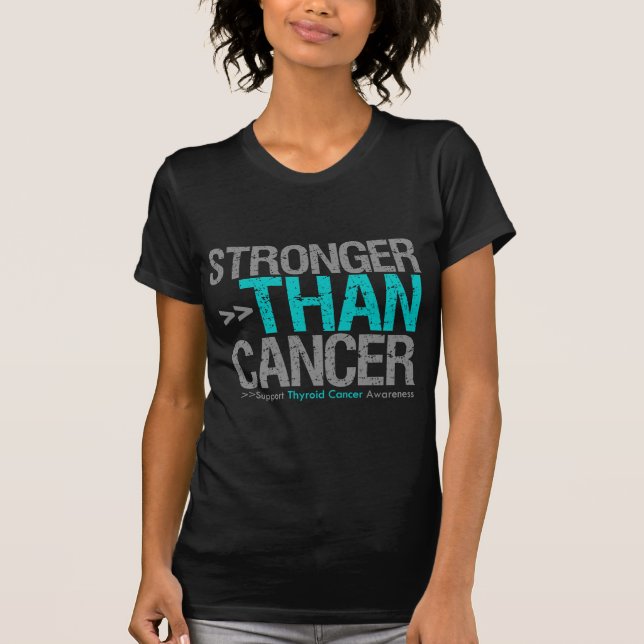 T-shirt Plus fort que le cancer - Cancer du thyroïde (Devant)