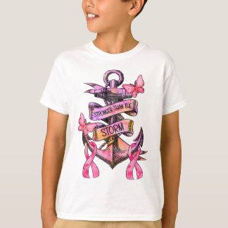 T-shirt Plus Forte Que L'Ancre De Tempête Cancer Du Sein C