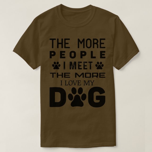 T-shirt Plus J'Aime Mon Chien - Fu (Design devant)