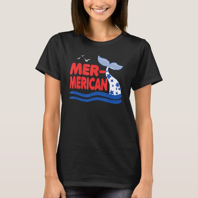 T-shirt Plus Mermaid 4 juillet (Devant)