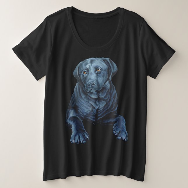 T - Shirt Plus Size Blue Hundeshirt für Frauen Lab (Design vorne)
