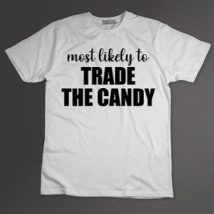 T-shirt Plus susceptible d'échanger les bonbons Funny Hall