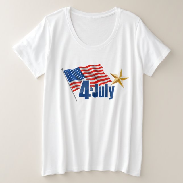 T-shirt plus taille femme - 4 juillet (Design devant)