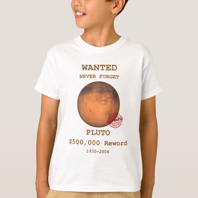 T-shirt Pluton Plush Planet, n'oubliez jamais Pluton (Devant)