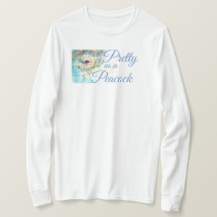 T-shirt Plutôt comme un paon pastel blanc plumes de paon