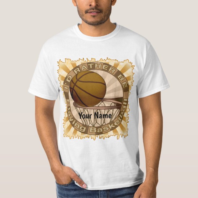 T-shirt Plutôt jouer au basket-ball (Devant)