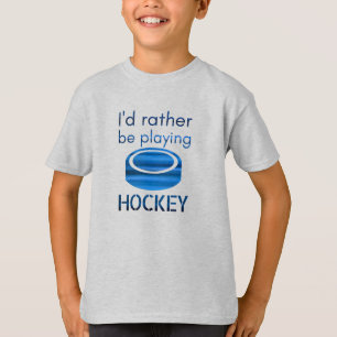 T-shirt Plutôt jouer - Joueur de hockey bleu vitesse
