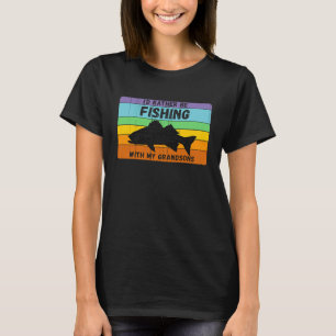 T-shirt Plutôt Pêcher Avec Petits-Fils Vintage Grand-Père