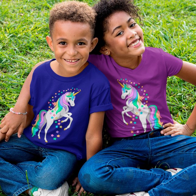 T-shirt Plutôt Rearing Rainbow Unicorn Falling Stars (Créateur téléchargé)
