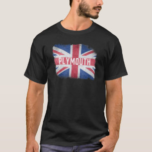 T-shirt Plymouth Royaume-Uni Drapeau Britannique Vintage U