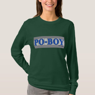 T-shirt PO-BOY en tuiles bleues
