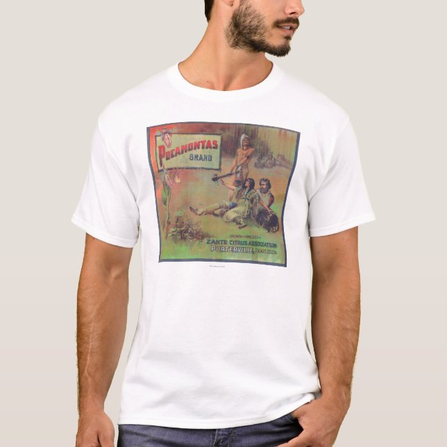 T-shirt Pocahontas LabelPorterville orange, CA (Devant)